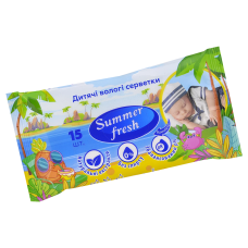 Вологі серветки Superfresh дитячі 15 шт