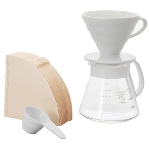 Набір HARIO Ceramic 02: Пуровер, сервер та фільтри (40 шт) (XVDD-3012W) Набір HARIO Ceramic 02: Пуровер, сервер та фільтри (40 шт) (XVDD-3012W)