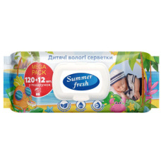 Вологі серветки Summer Fresh ромашка 120 шт