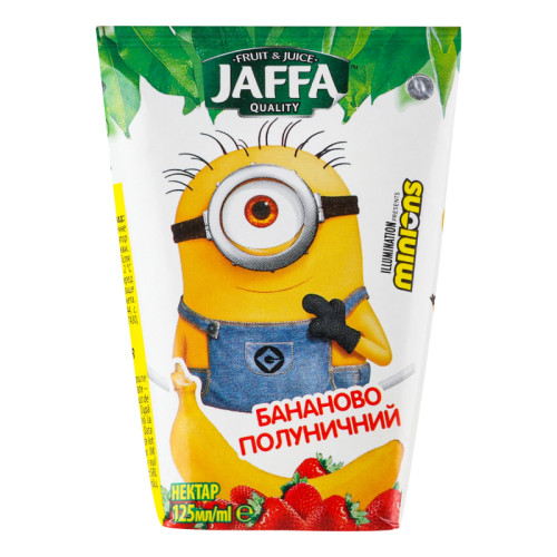 Сік Jaffa minions Бананово-полуничний нектар 0,125л Сік Jaffa minions Бананово-полуничний нектар 0,125л