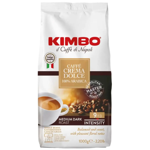Кава в зернах KIMBO CREMA DOLCE 100% Arabica 1кг Кава в зернах KIMBO CREMA DOLCE 100% Arabica 1кг