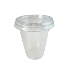 Стак. пласт. PET 14oz = 414мл 50 шт + Кришка плоска з Х-отвором Туреччина