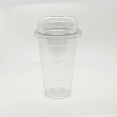 Стакан пластиковий з купольною кришкою ПЕТ (Туреччина) 16oz=473мл (50 шт)