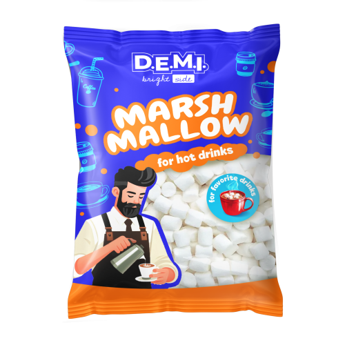 Маршмеллоу «Для гарячих напоїв» ТМ D.E.M.I. 500г Маршмеллоу «Для гарячих напоїв» ТМ D.E.M.I. 500г