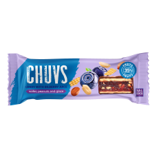 Цукерка «Chuvs» з яблучним пюре, соком чорниці та смаженим арахісом 30г Цукерка «Chuvs» з яблучним пюре, соком чорниці та смаженим арахісом 30г